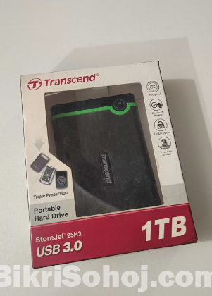 Transcend USB 1 TB Portable Hard Drive – Excellent Condition